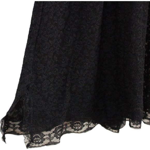 Vintage Black Lace Slip Large Dress Lined Large Sheer Bust V Neck SP63 - Picture 8 of 10